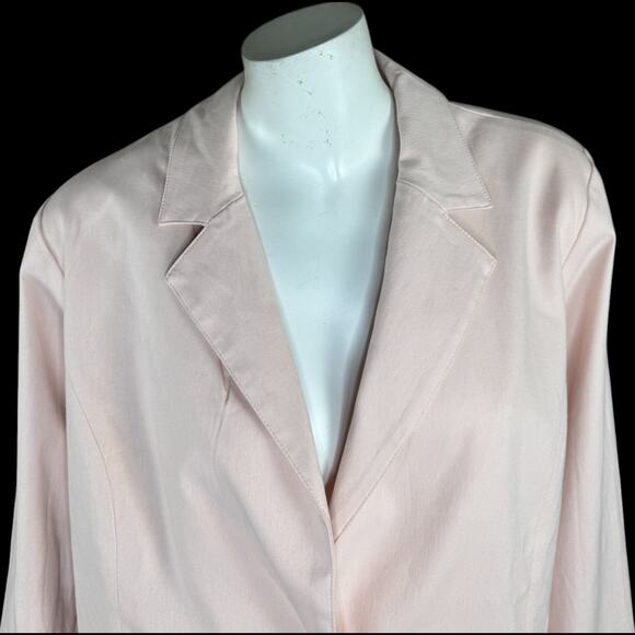 Lawrence Zarian Blazer Large Pink NWOT BEAUTIFUL Notch Collar Lined Cotton - Picture 3 of 13